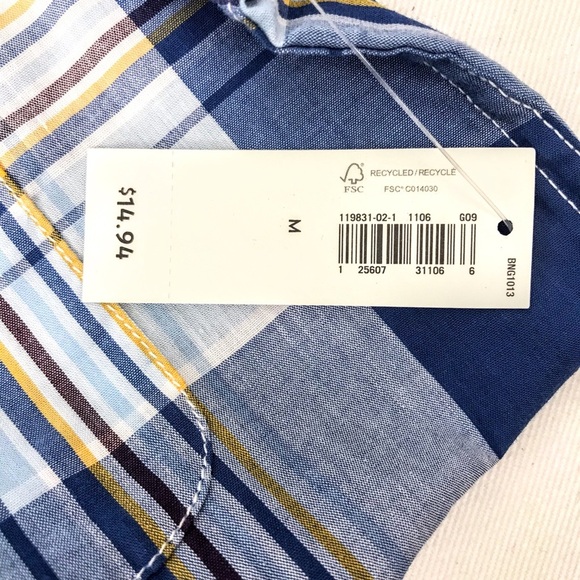 NWT Old Navy Blue Plaid Button Up - Picture 6 of 7